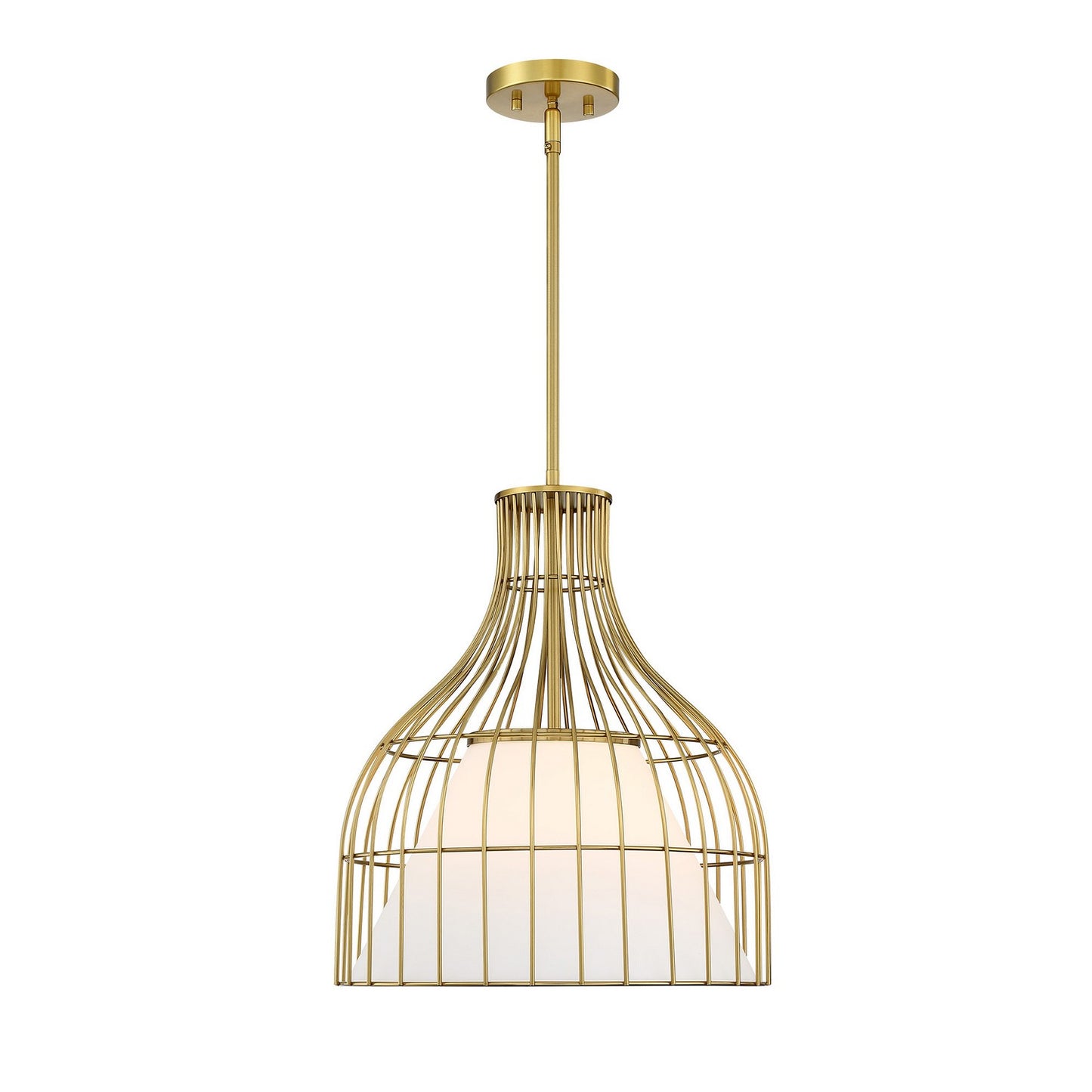 Evensong One Light Pendant in Burshed Gold