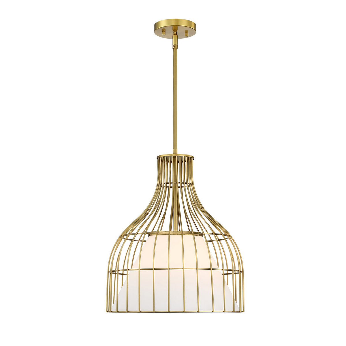 Evensong One Light Pendant in Burshed Gold