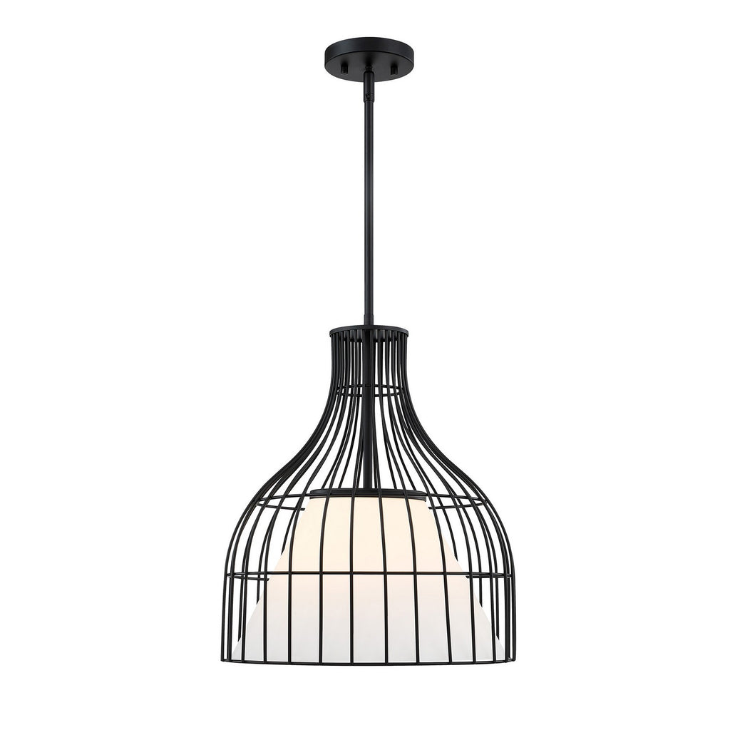 Evensong One Light Pendant in Matte Black