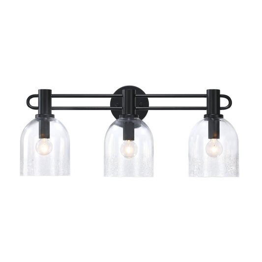 Astra Three Light Vanity in Matte Black