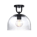 Astra One Light Semi Flush Mount in Matte Black