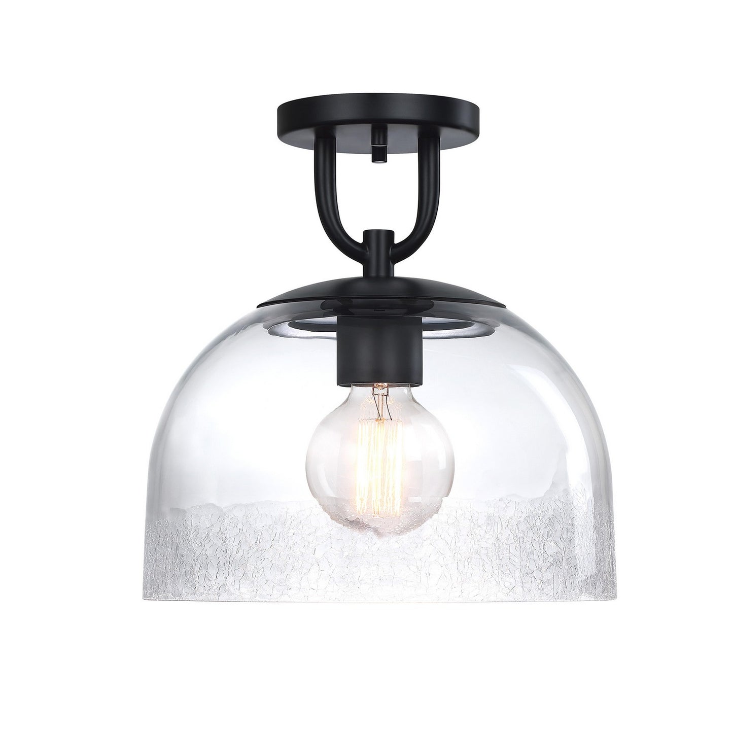 Astra One Light Semi Flush Mount in Matte Black