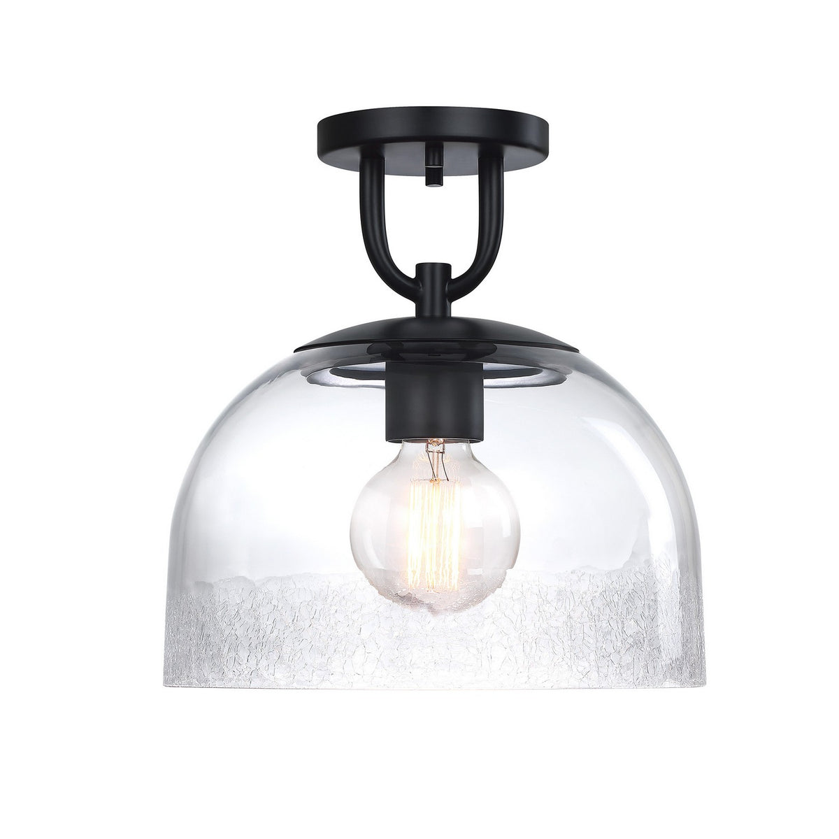 Astra One Light Semi Flush Mount in Matte Black