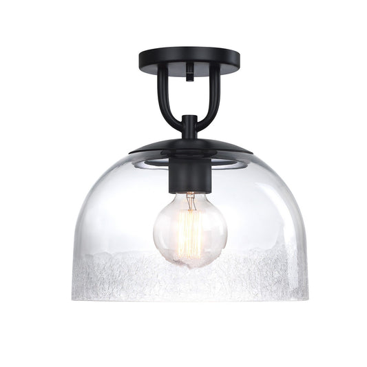 Astra One Light Semi Flush Mount in Matte Black