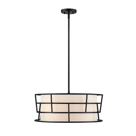 Aria Falls Three Light Pendant in Matte Black