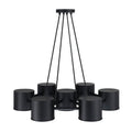 Fleur Oasis Seven Light Chandelier in Matte Black