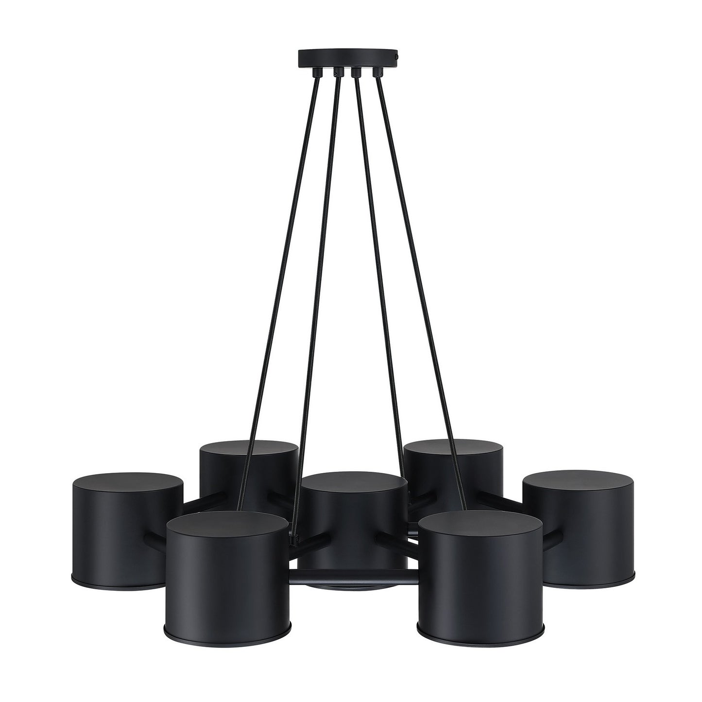 Fleur Oasis Seven Light Chandelier in Matte Black