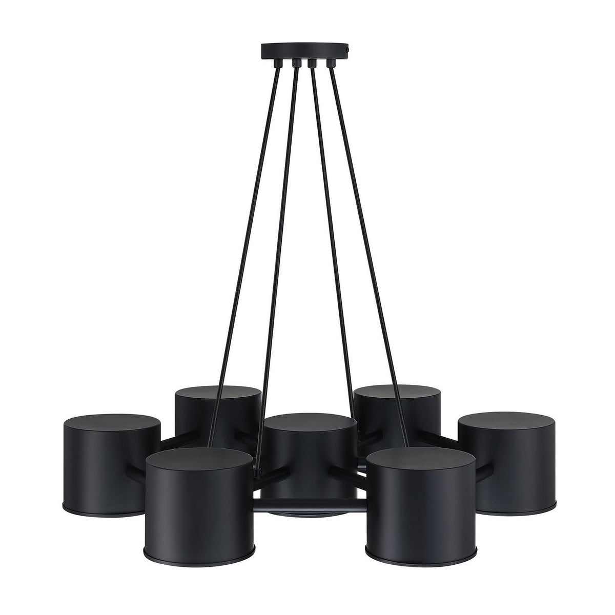 Fleur Oasis Seven Light Chandelier in Matte Black