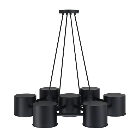 Fleur Oasis Seven Light Chandelier in Matte Black