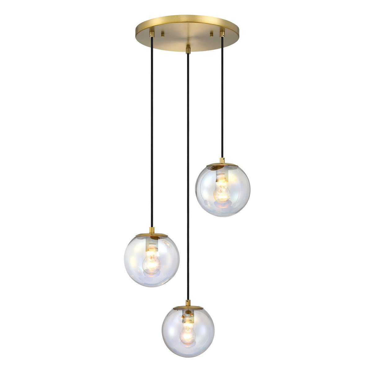 Neva Three Light Chandelier in Brushed Gold