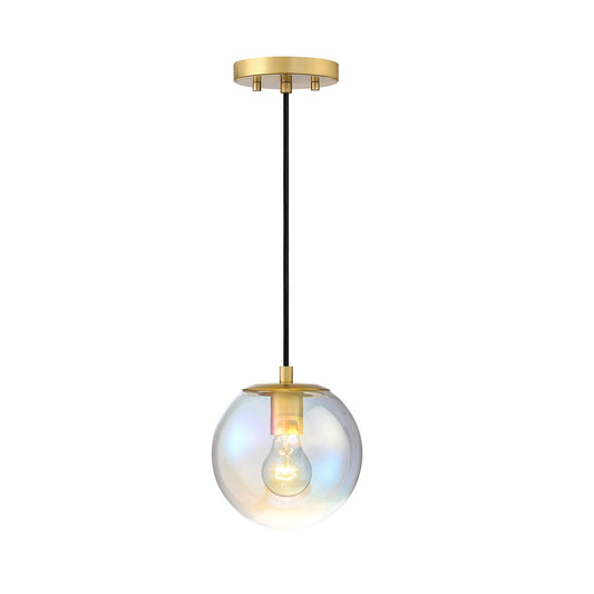 Neva One Light Pendant in Burshed Gold
