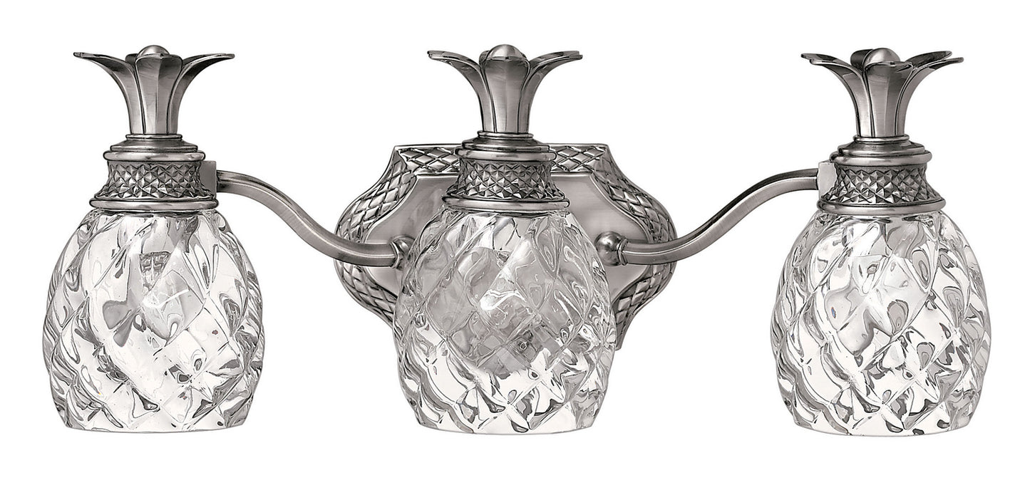Plantation LED Vanity in Polished Antique Nickel