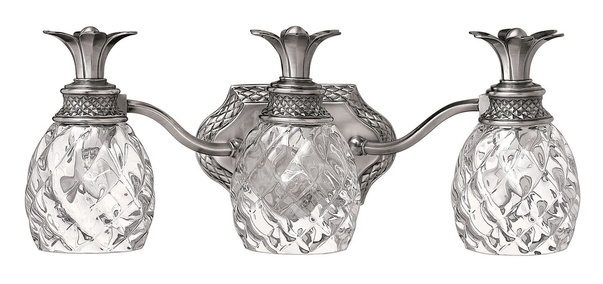 Plantation LED Vanity in Polished Antique Nickel