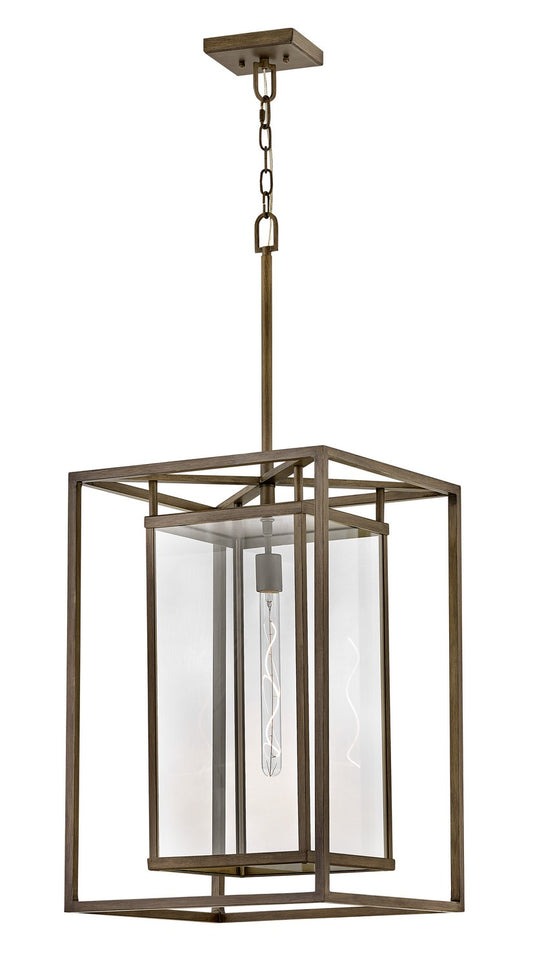 Max LED Hanging Lantern in Burnished Bronze