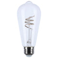 (4-Pack) Satco S10520 6W LED ST19 Edison Bulb, E26 Base, 2700K, 500 Lumens, Clear