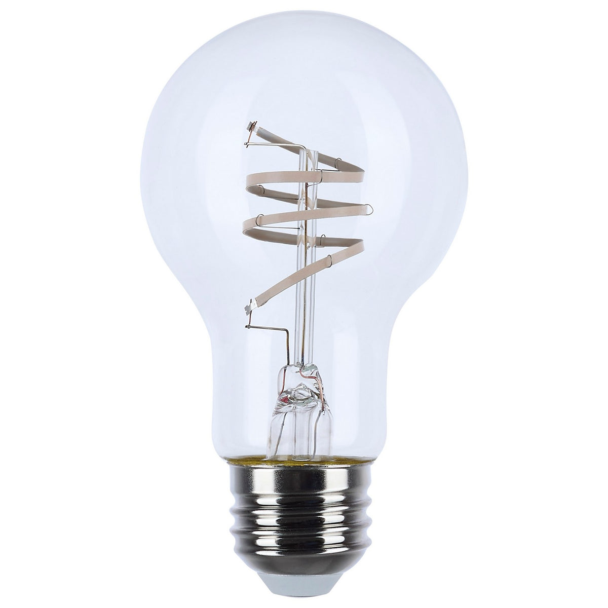 (4-Pack) Satco S10521 6W LED A19 A-Shape Bulb, E26 Base, 2700K, 500 Lumens, Clear