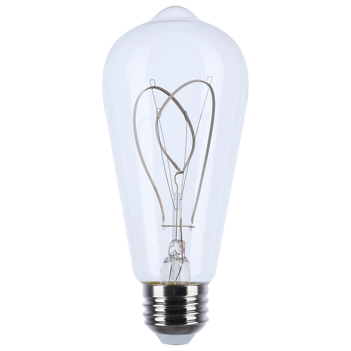 (4-Pack) Satco S10525 6W LED ST19 Edison Bulb, E26 Base, 2700K, 500 Lumens, Clear