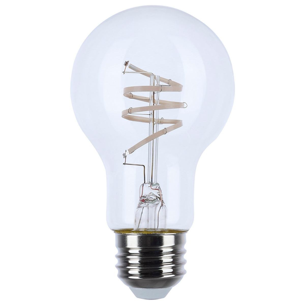 (4-Pack) Satco S11521 6W LED A19 A-Shape Bulb, E26 Base, 2700K, 500 Lumens, Clear