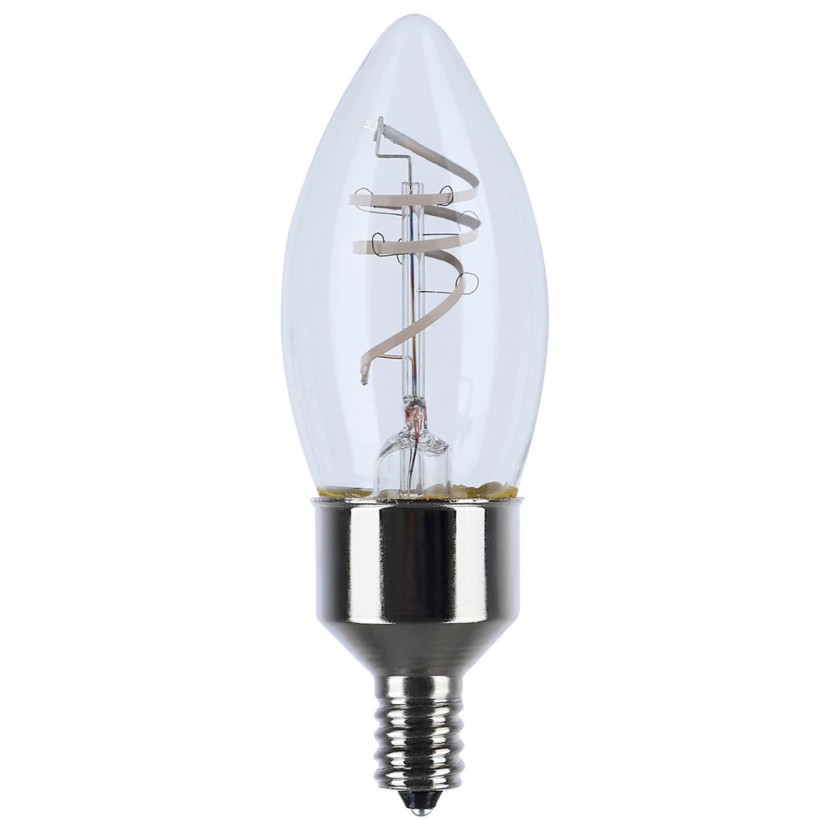 (4-Pack) Satco S11525 4W LED B11 Torpedo Bulb, E12 Base, 2700K, 350 Lumens, Clear