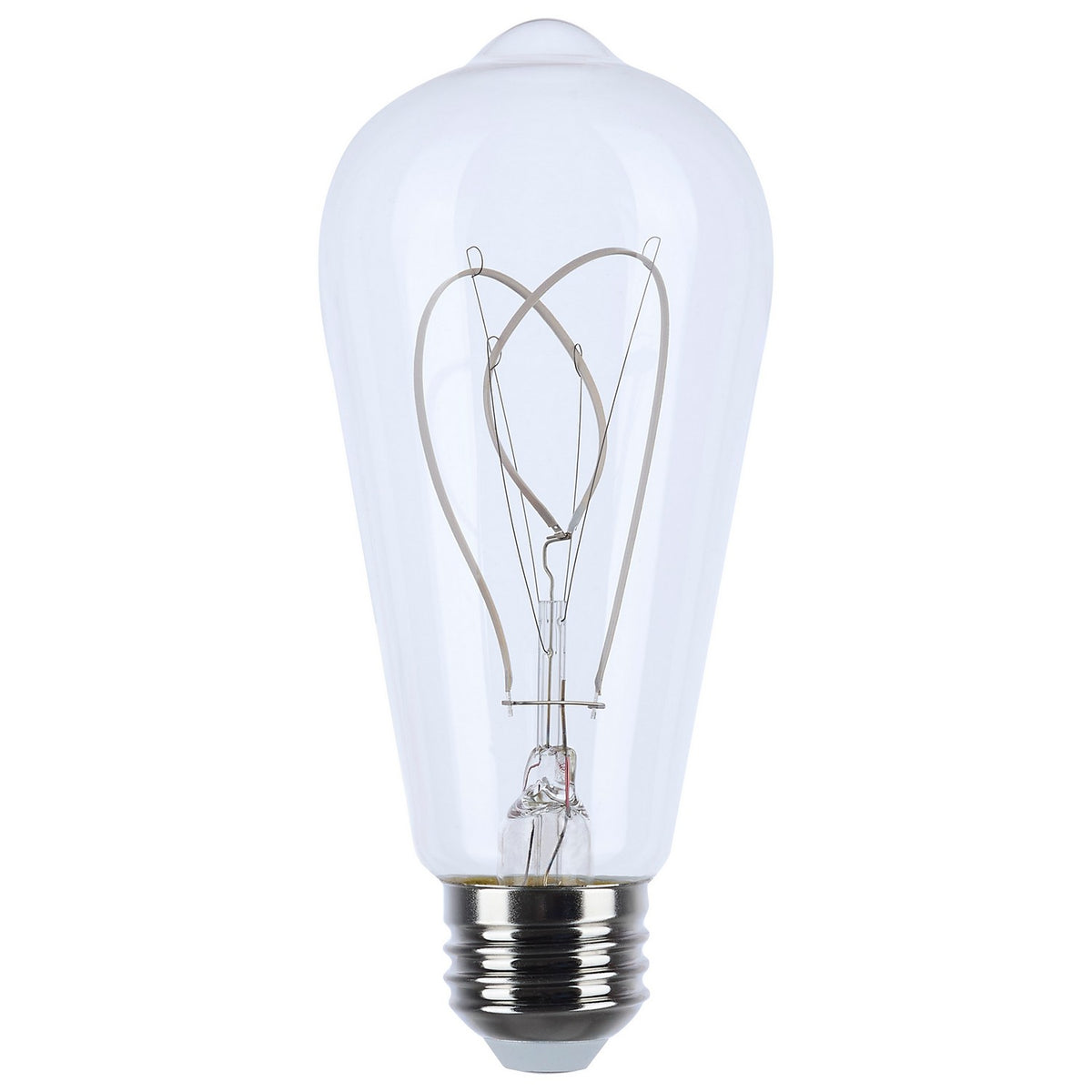 (4-Pack) Satco S11527 6W LED ST19 Edison Bulb, E26 Base, 2700K, 500 Lumens, Clear