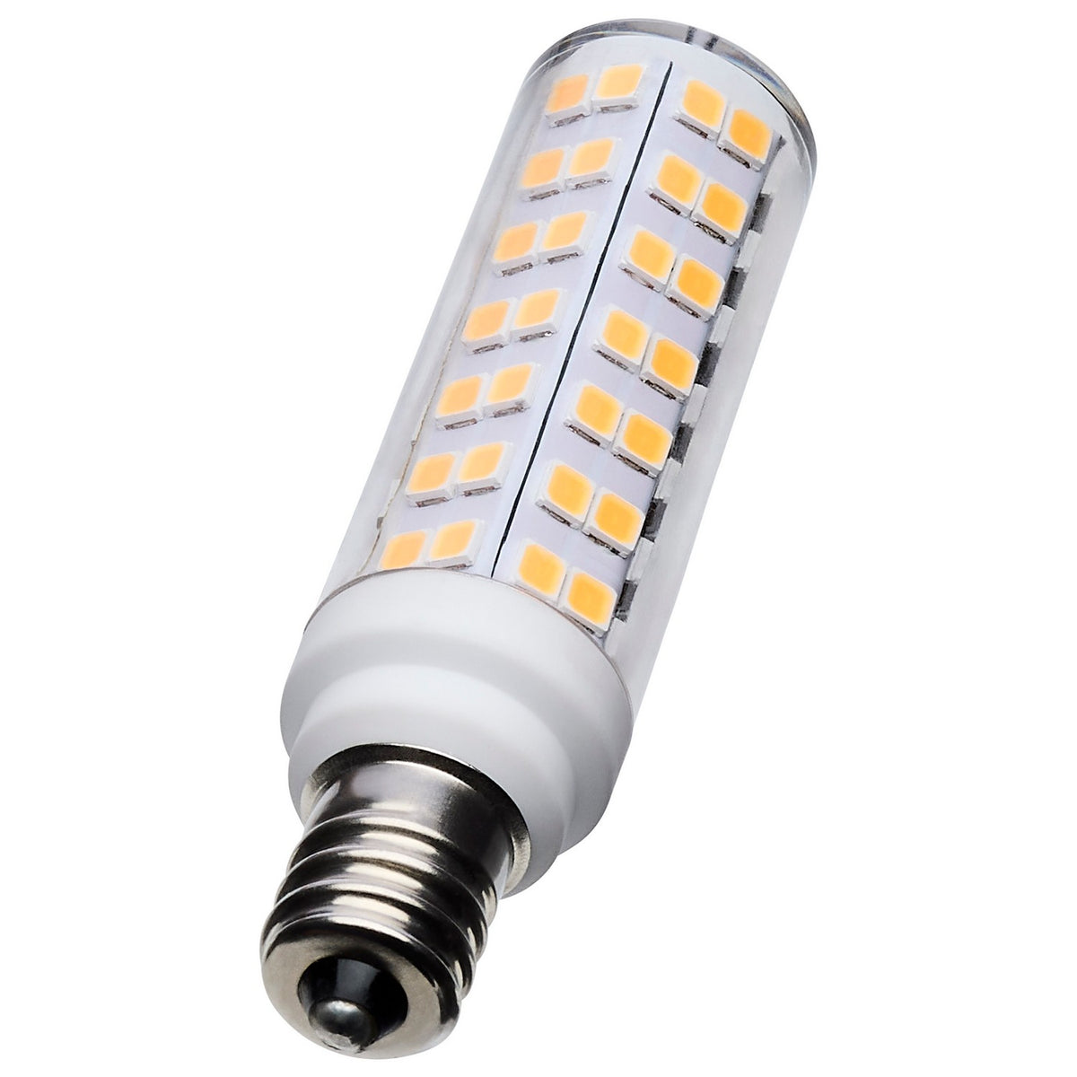 (4-Pack) Satco S12346 6.5W LED T6 Tubular Bulb, E12 Base, 3000K, 650 Lumens, Clear