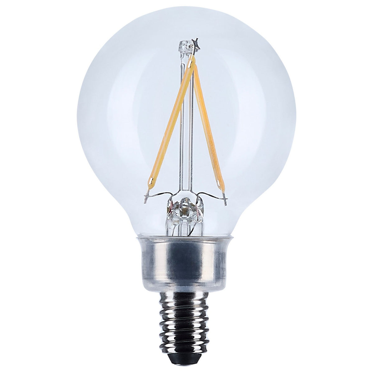 (4-Pack) Satco S12471 3W LED G16.5 Globe Bulb, E12 Base, 3000K, 200 Lumens, Clear