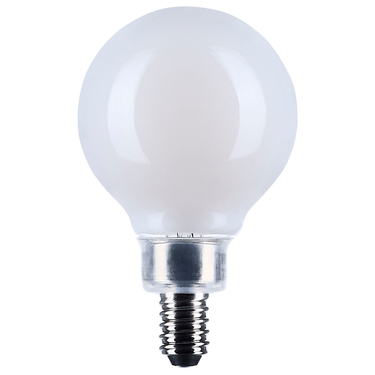(4-Pack) Satco S12474 4.5W LED G16.5 Globe Bulb, E12 Base, 3000K, 350 Lumens, White