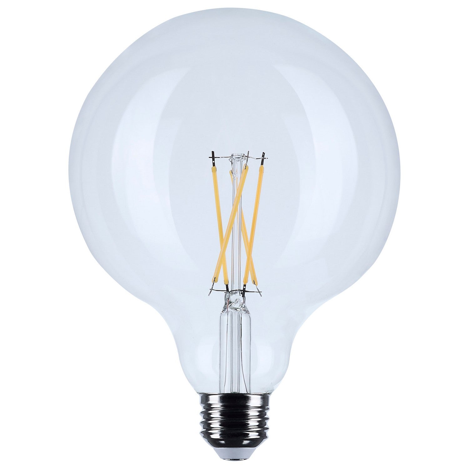 Satco 8W G40 LED Globe Bulb – E26 Medium Base, 800 Lumens, 3500K Neutral White, Dimmable, Vintage Style (S12488)