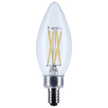 (4-Pack) Satco S12495 5.5W LED B11 Torpedo Bulb, E12 Base, 5000K, 500 Lumens, Clear