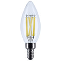 (4-Pack) Satco S12496 8W LED B11 Torpedo Bulb, E12 Base, 3500K, 760 Lumens, Clear