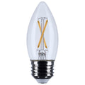 (4-Pack) Satco S12499 3W LED B11 Torpedo Bulb, E26 Base, 3000K, 250 Lumens, Clear