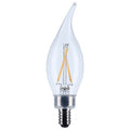 (4-Pack) Satco S12505 3W LED CA10 Candle Bulb, E12 Base, 3000K, 200 Lumens, Clear