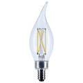 (4-Pack) Satco S12506 4W LED CA10 Candle Bulb, E12 Base, 3500K, 350 Lumens, Clear