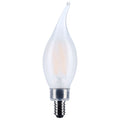 (4-Pack) Satco S12507 4W LED CA10 Candle Bulb, E12 Base, 3500K, 350 Lumens, Frost