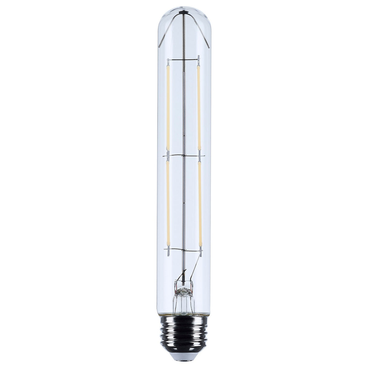 (4-Pack) Satco S12528 5W LED T9 Tubular Bulb, E26 Base, 2700K, 500 Lumens, Clear