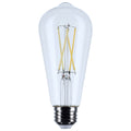 (4-Pack) Satco S12536 8W LED ST19 Edison Bulb, E26 Base, 5000K, 800 Lumens, Clear