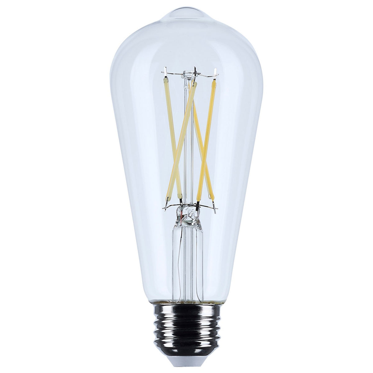 (4-Pack) Satco S12536 8W LED ST19 Edison Bulb, E26 Base, 5000K, 800 Lumens, Clear