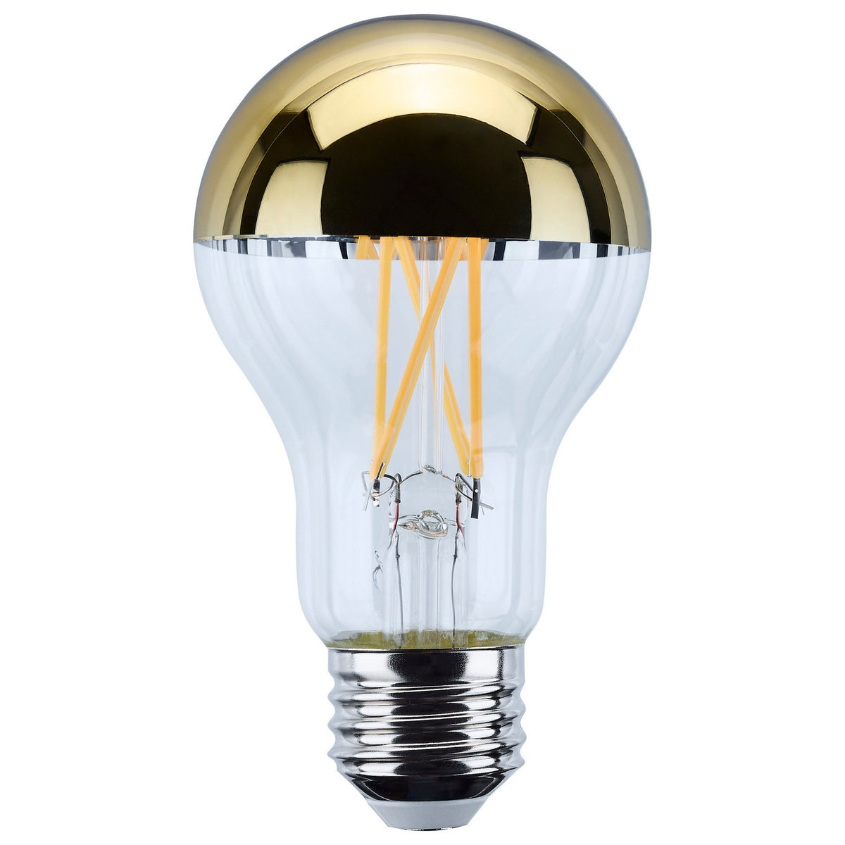 (4-Pack) Satco S12538 8W LED A19 A-Shape Bulb, E26 Base, 2700K, 650 Lumens, Gold