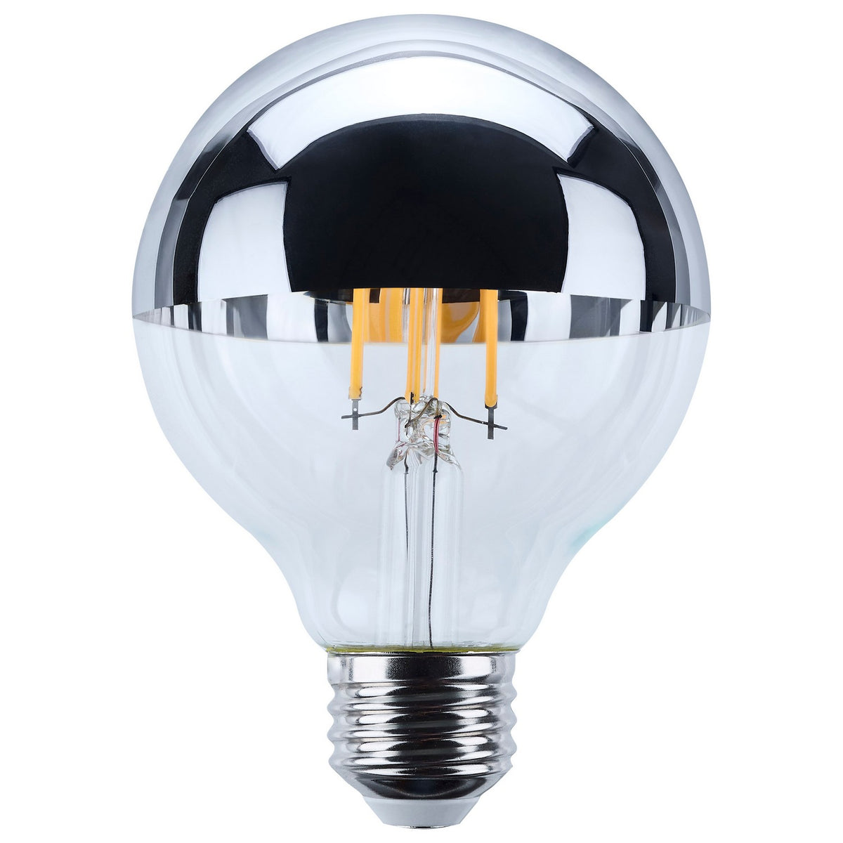 (4-Pack) Satco S12541 5.5W LED G25 Globe Bulb, E26 Base, 2700K, 500 Lumens, Silver