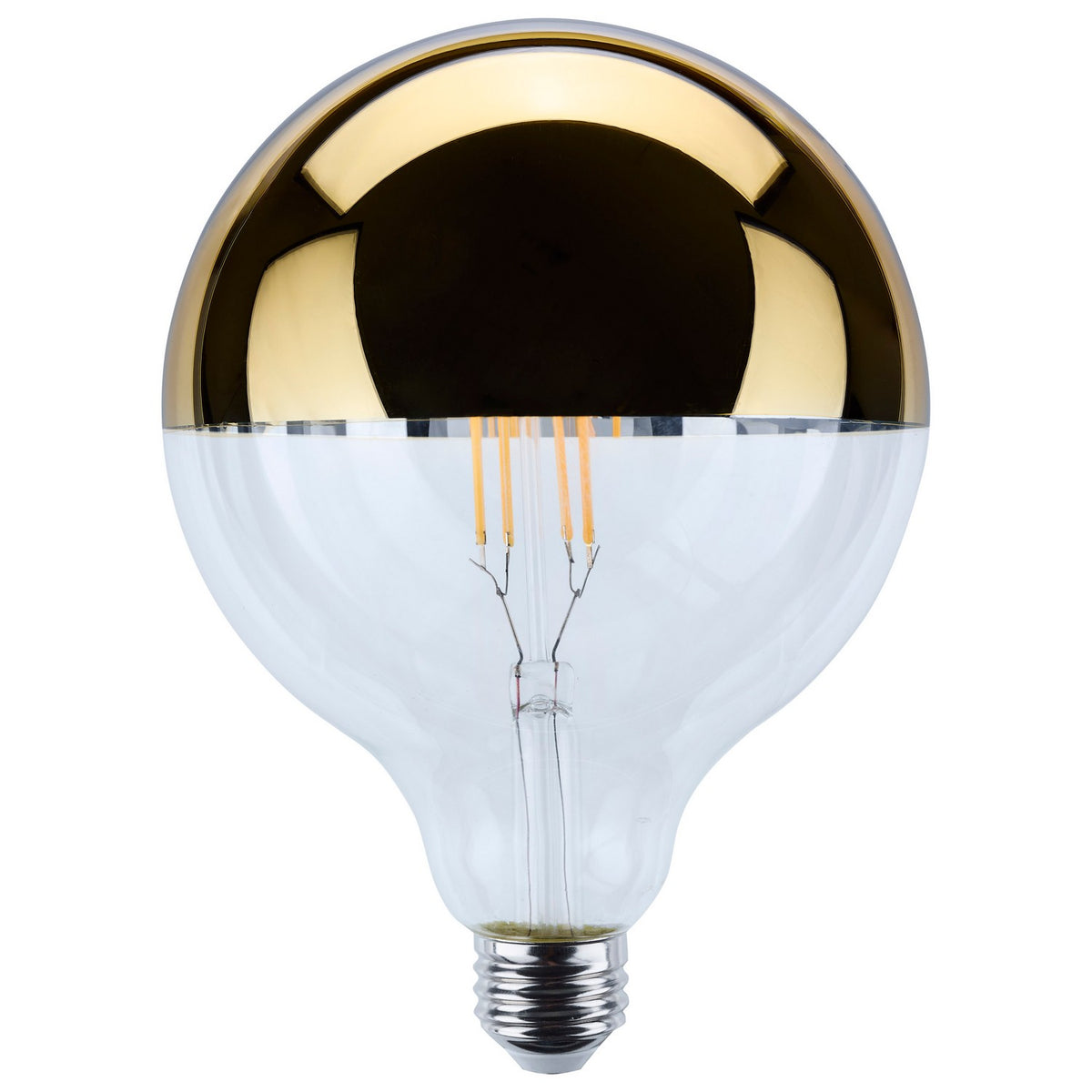 (4-Pack) Satco S12546 8W LED G40 Globe Bulb, E26 Base, 2700K, 800 Lumens, Gold