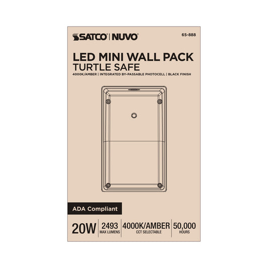Satco - 65-888 - LED Turtle Safe Wall Pack - Black