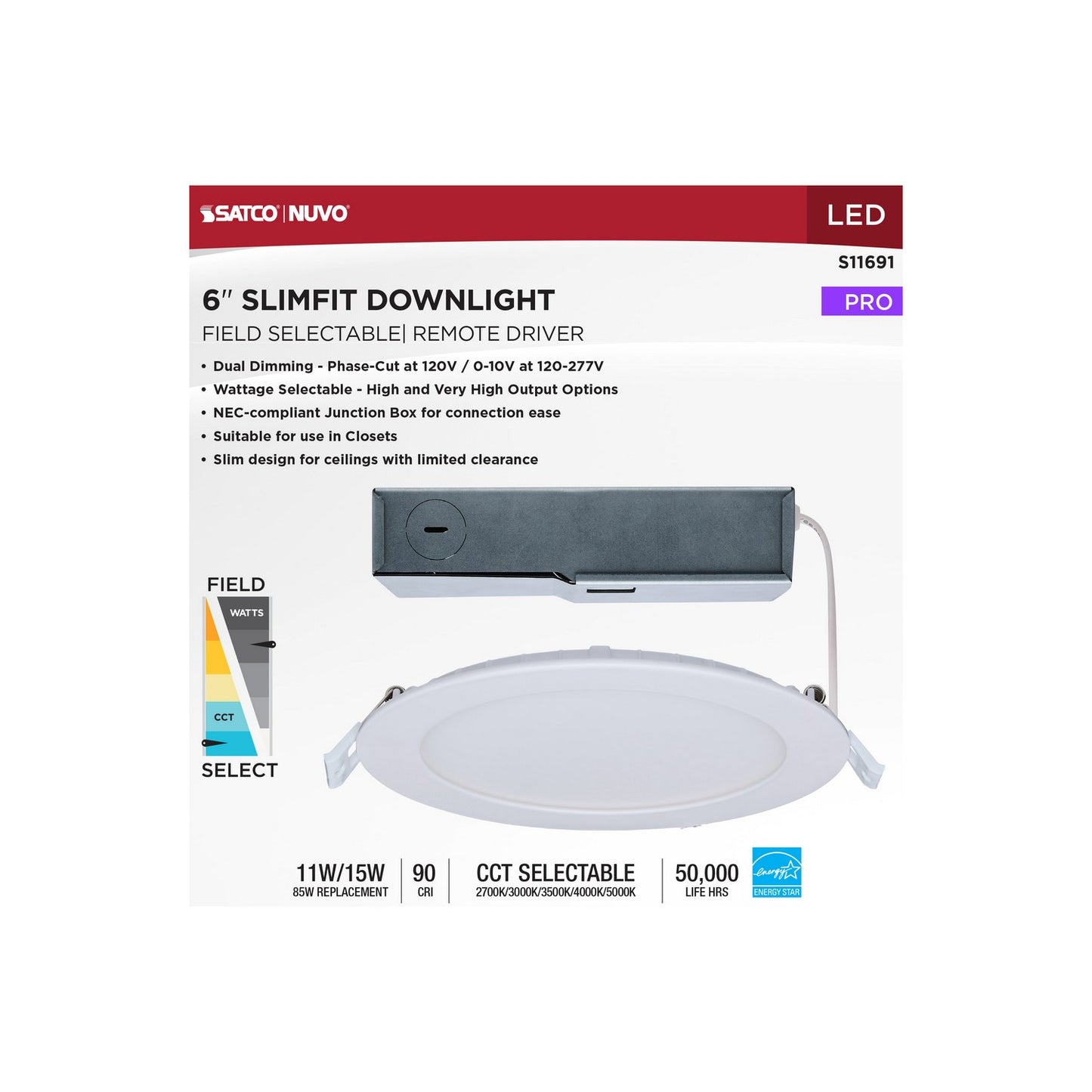Satco - S11691 - LED Downlight - White