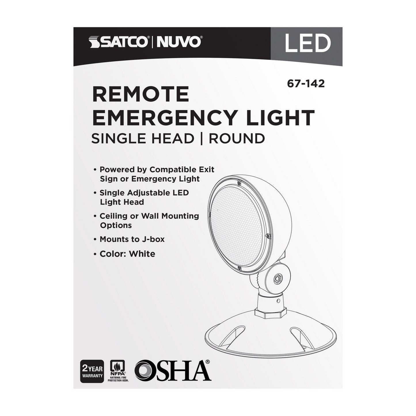 Satco - 67-142 - Remote Emergency Light - White