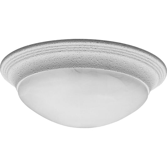 Alabaster Glass Two Light Flush Mount in White