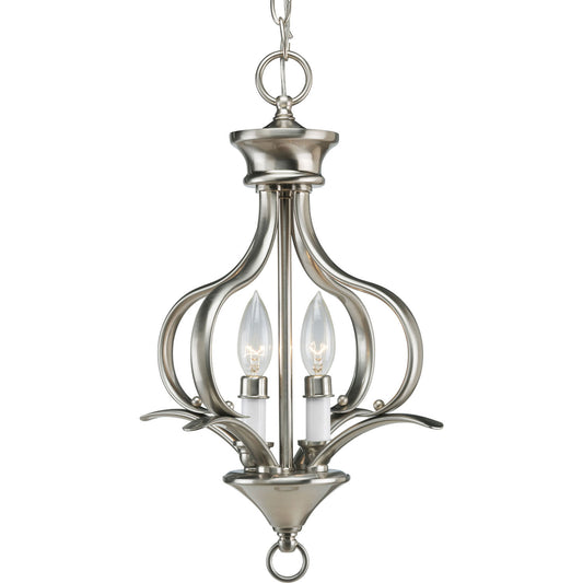Trinity Two Light Foyer Pendant in Brushed Nickel