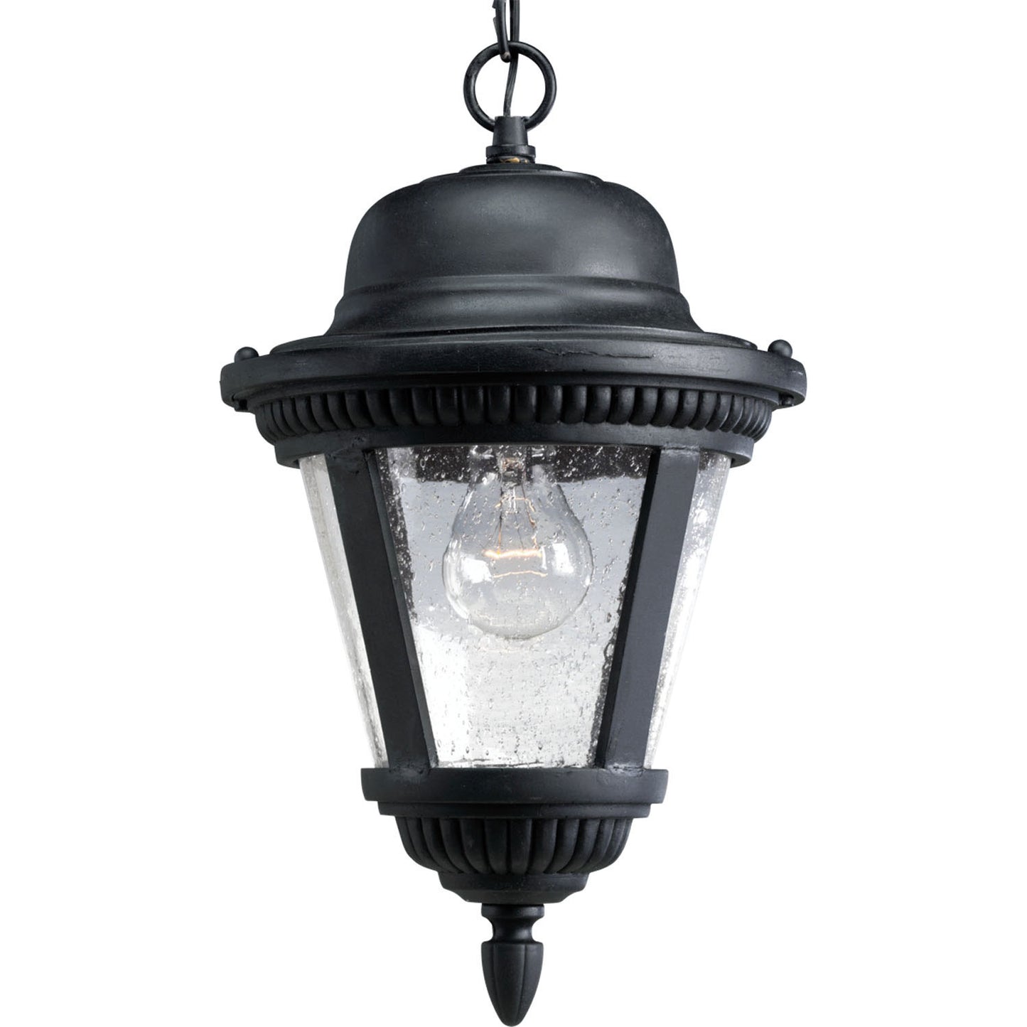 Westport One Light Hanging Lantern in Textured Black