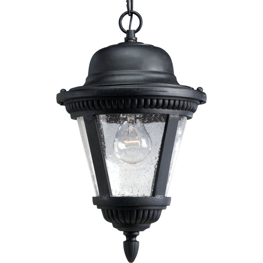 Westport One Light Hanging Lantern in Textured Black