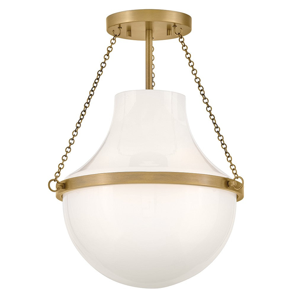 Collins LED Semi-Flush Mount in Heritage Brass