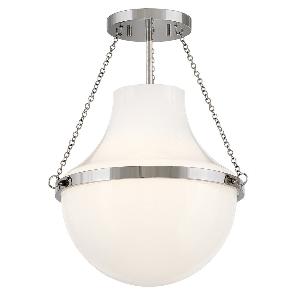 Collins LED Semi-Flush Mount in Polished Nickel