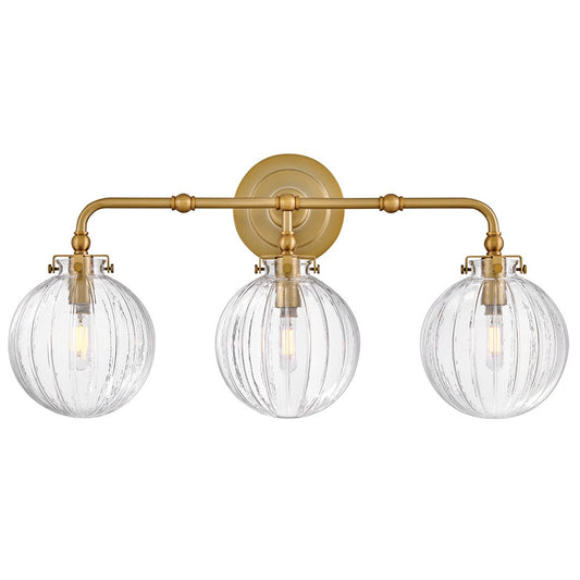 Helene LED Vanity in Lacquered Brass